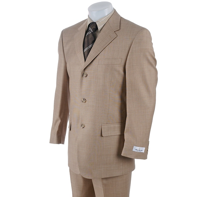Bill Blass Mens Tan Three Button Suit