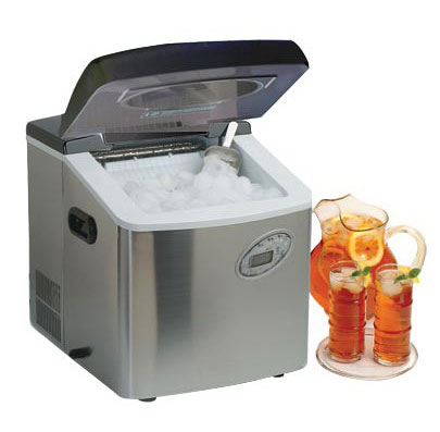 Stainless Steel Portable Ice Maker with LCD Display  