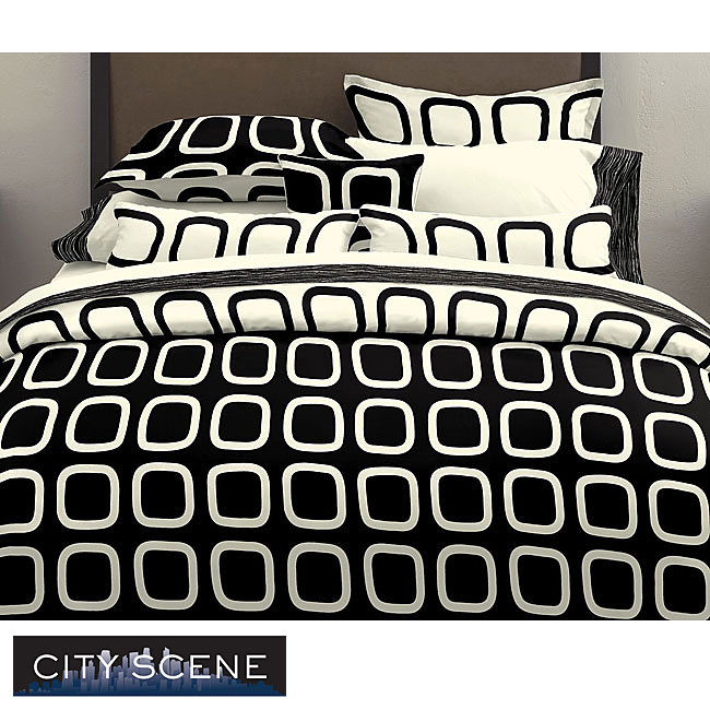Block Party Black Cream Duvet Cover Set Free Shipping On Orders Block Party Black Cream Duvet Cover Set