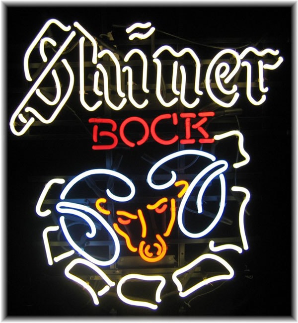 Shiner Bock Rams Head Neon Bar Sign  