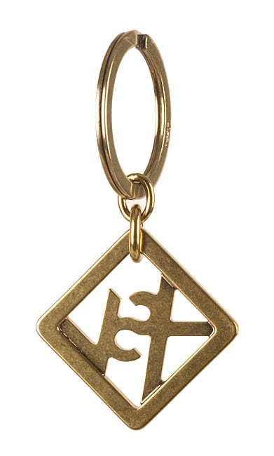 Yves Saint Laurent Gold Square Logo Keyring  