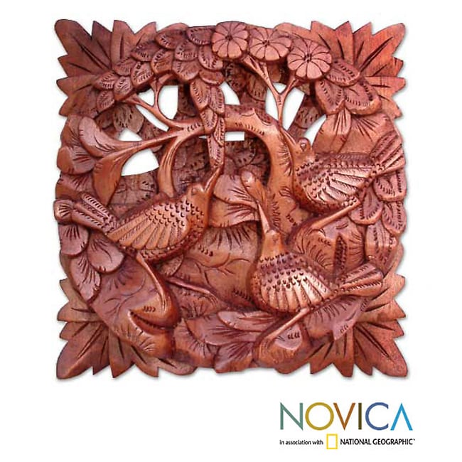 Nature in Harmony Wood Relief Panel (Indonesia)  