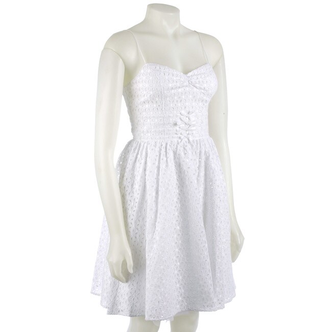 Shop Betsey Johnson White Eyelet Dress Free Shipping Today