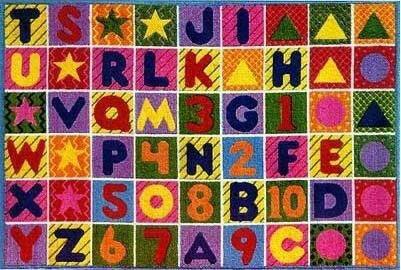 Numbers and Letters Nylon Rug