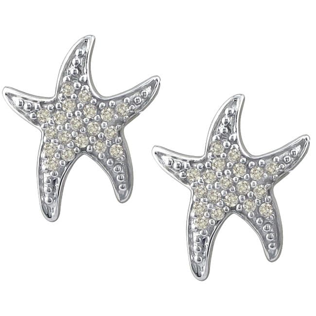 10k White Gold 1 5ct Tdw Diamond Starfish Earrings J K I2 I3 Thumbnail 10k White Gold 1 5ct Tdw Diamond Starfish Earrings J K