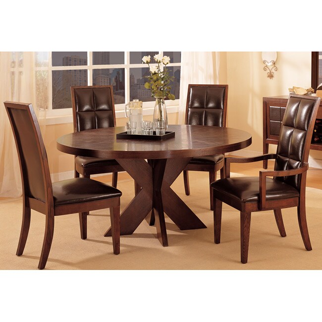 Shop 5-piece Round X Base Dining Set - Free Shipping Today - Overstock ...