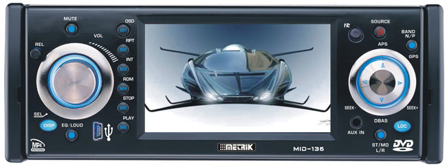 Metrik 3.6 inch In dash LCD Monitor w/ Built in DVD  