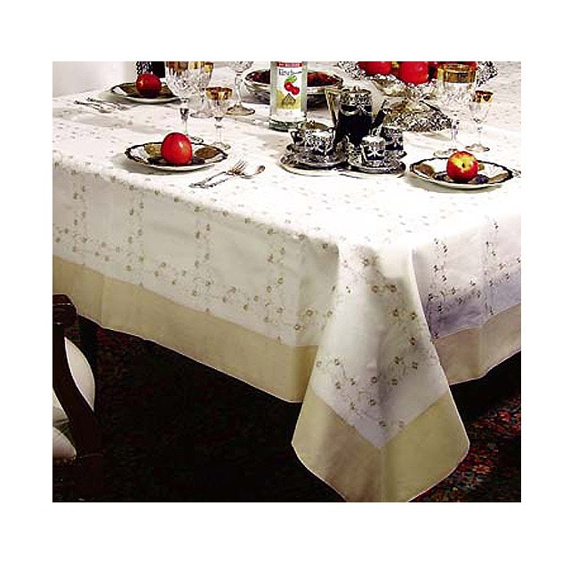 Daisy Design Embroidered Tablecloth  