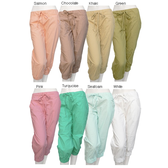 Tulle Cotton Drawstring Capri Pants  