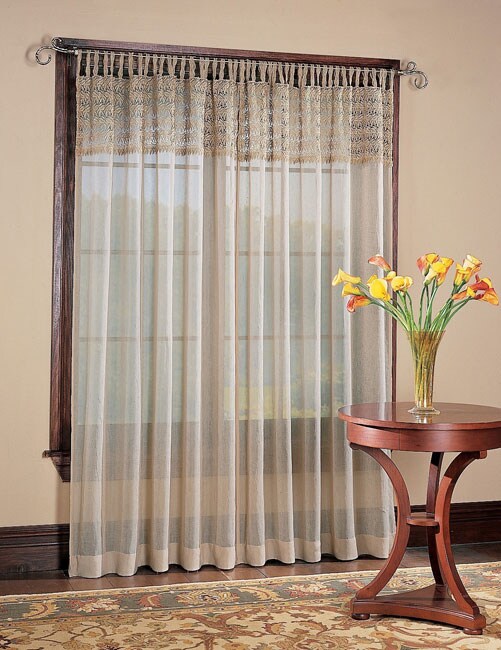 French Sheer Antique 84 inch Tab Top Curtains  