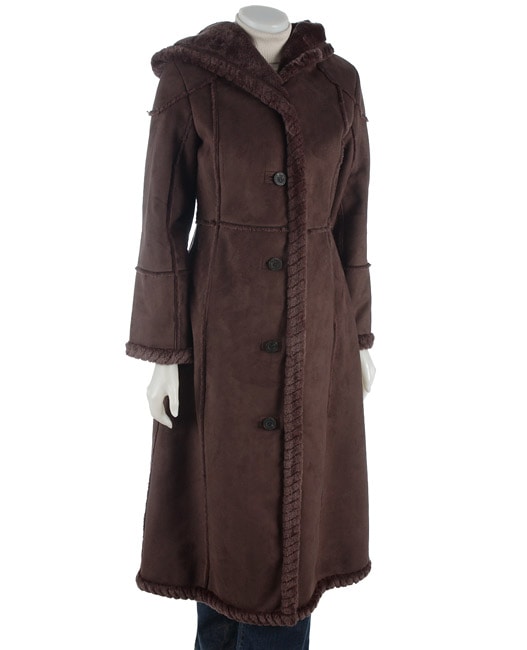 Shop Anne Klein Faux Shearling Hooded Coat - Free Shipping Today ...