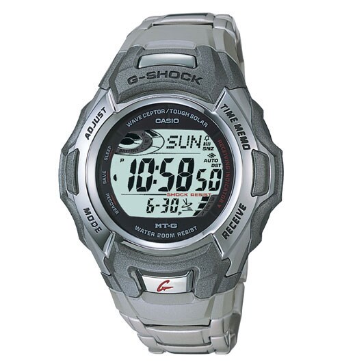Casio G Shock Mens Atomic Watch with Metal Band  