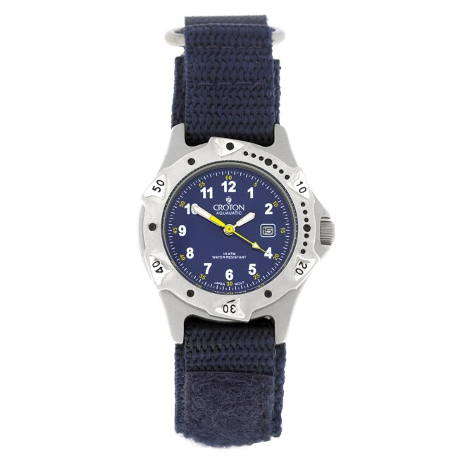 Croton Quartz Sport Watch with Velcro Strap Free Shipping On Orders