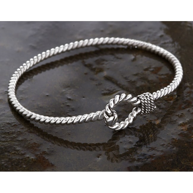   Silver Twisted Cable Love Knot Bracelet (Mexico)  