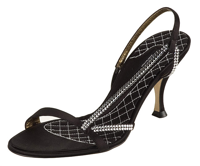 Dolce & Gabbana Black Strappy Rhinestone Sandals  
