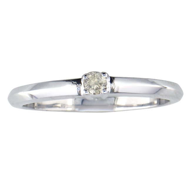 10k White Gold 1/16ct TDW Diamond Promise Ring (K,I2)  