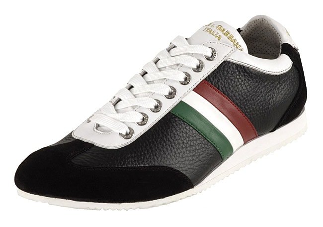 Dolce & Gabbana Leather Sneaker with Italian Flag  