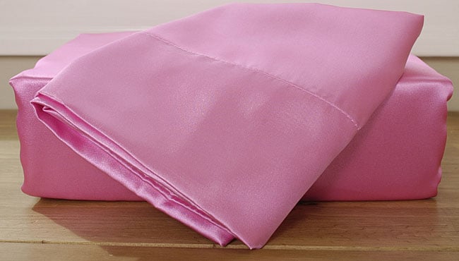 Pink Satin Sheet Set  