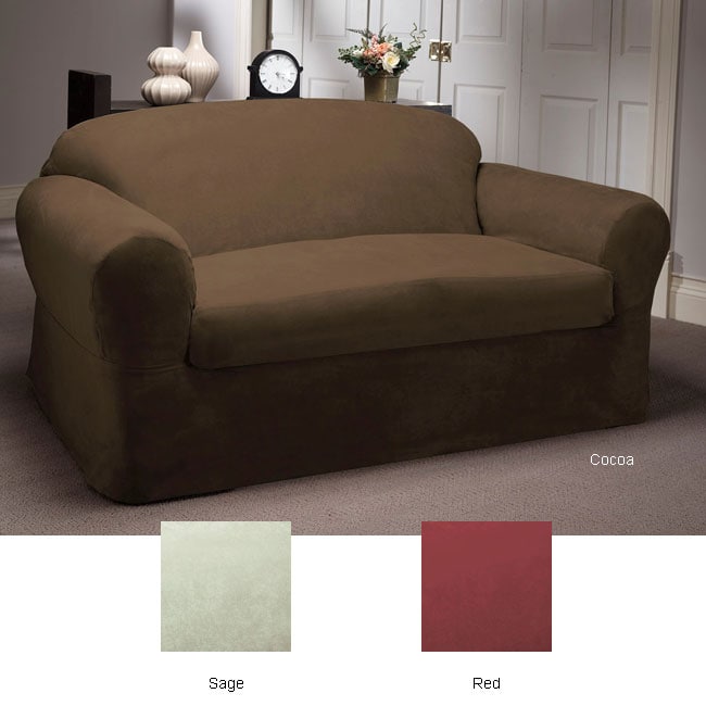 Two piece Microsuede Stain Resistant Sofa Slipcover  
