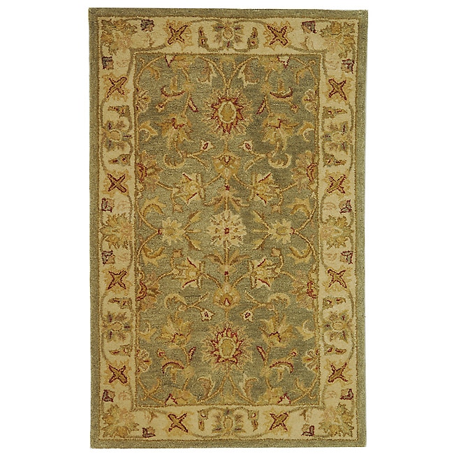 Handmade Antiquities Gem Green Wool Rug (3 X 5)