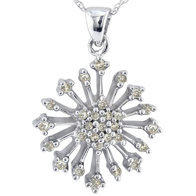 14k Gold 1/4ct TDW Diamond Snowflake Necklace (K L,I2 I3)   