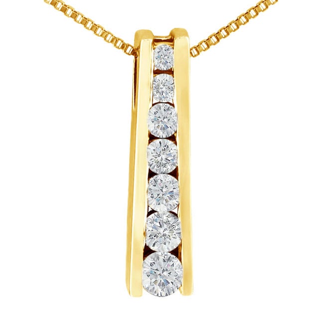 14k Gold 1/4ct TDW Diamond Journey Ladder Necklace  