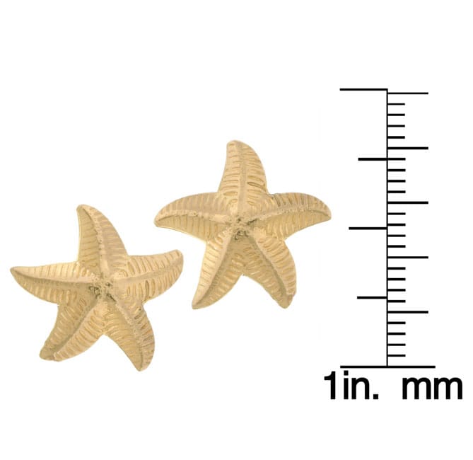 14k Yellow Gold Starfish Earrings  