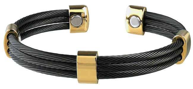 Sabona Trio Cable Black and Gold Magnetic Bracelet  