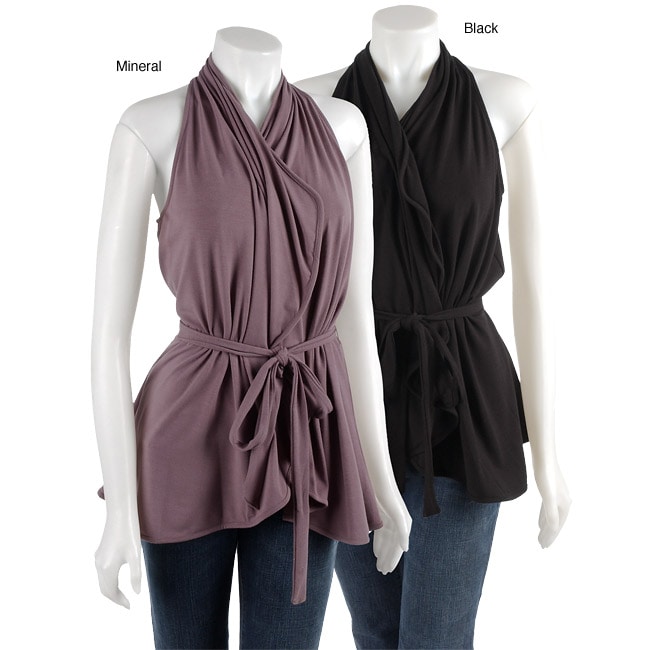 To The Max Draped Knit Vest with Belt  