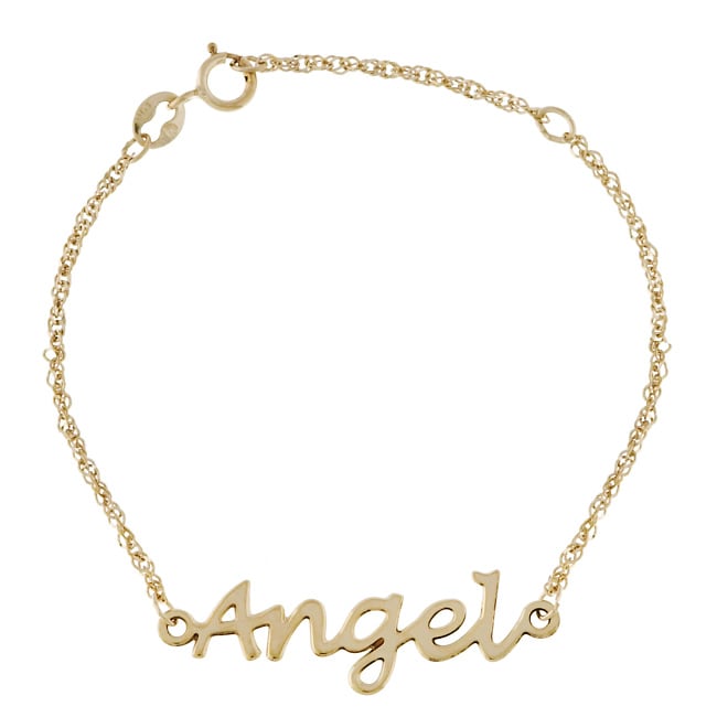 10k Yellow Gold Youth Angel Bracelet Gold Bracelets