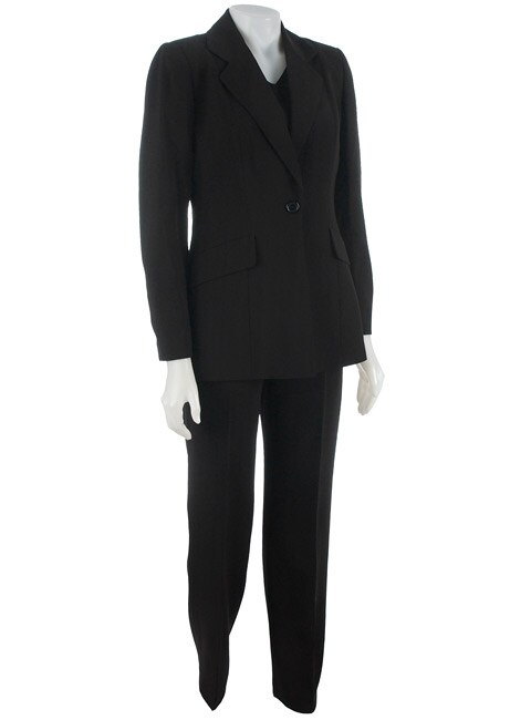 Kasper Women's 3-Piece Black Pant Suit - Overstock™ Shopping - Top ...