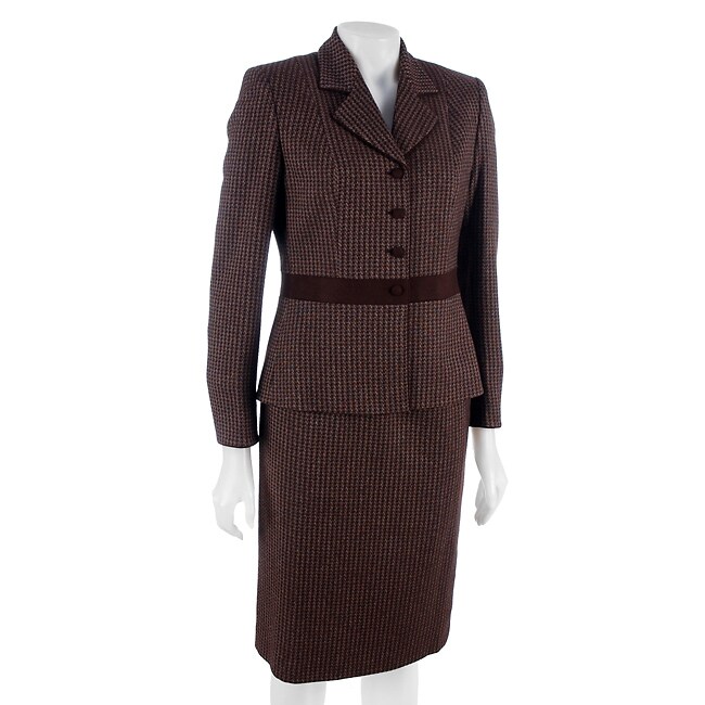 Shop Kasper Womens 2 Piece Tweed Skirt Suit Free Shipping Today Overstock 2624294 