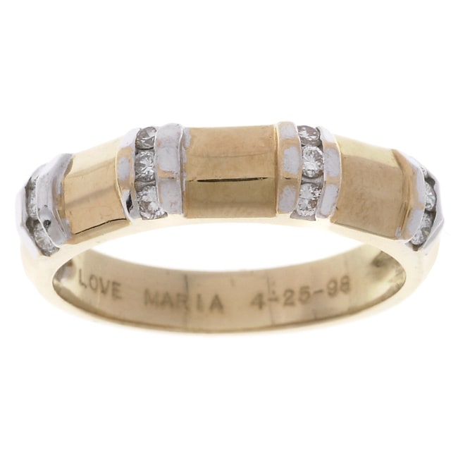 14k Yellow Gold and Diamonds Large Band Ring  