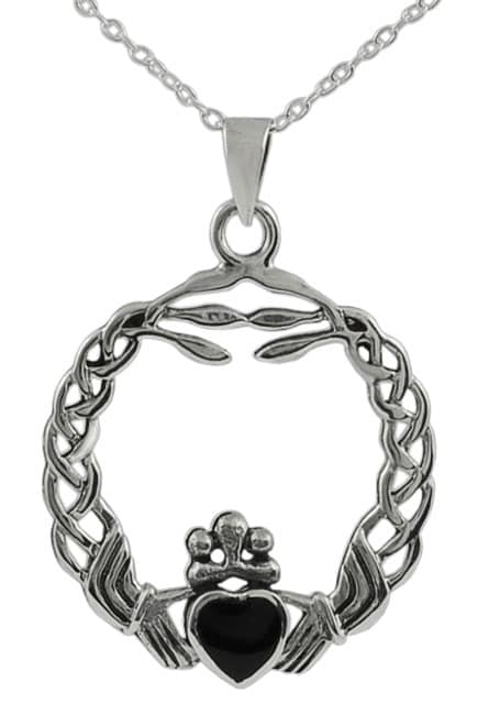 Sterling Silver Claddagh Necklace  