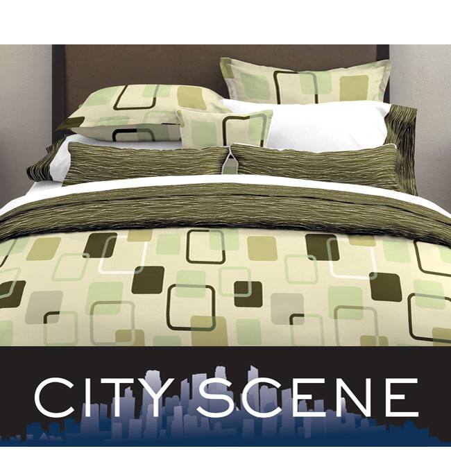 City Scene Shadow Play Neutral Duvet Cover Set