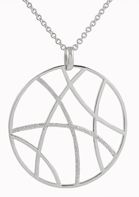 Sterling Silver Pave Style Dream Catcher Necklace  