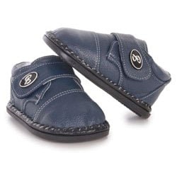 Papush Blue Leather Casual Walking Infant Shoes  