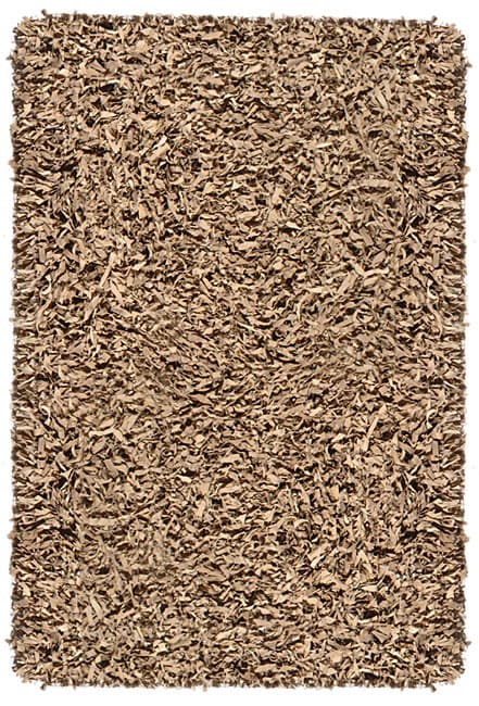 Tan Leather Shag Rug (5 x 8)  