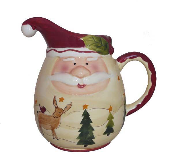 Santa Claus Hand painted Water Pitcher  