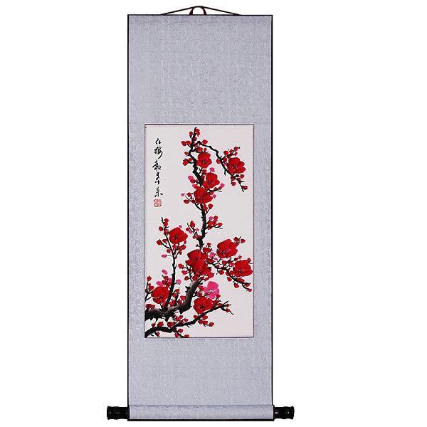 Spring Plum Flower Chinese Art Wall Scroll Painting  