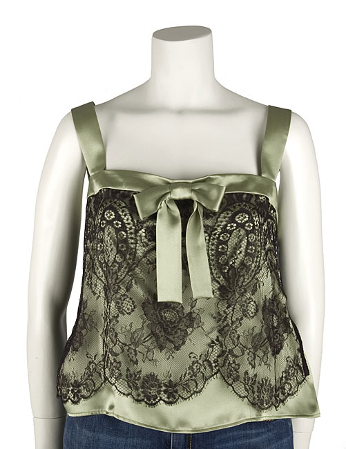 Valentino Roma Silk Camisole with Lace Overlay