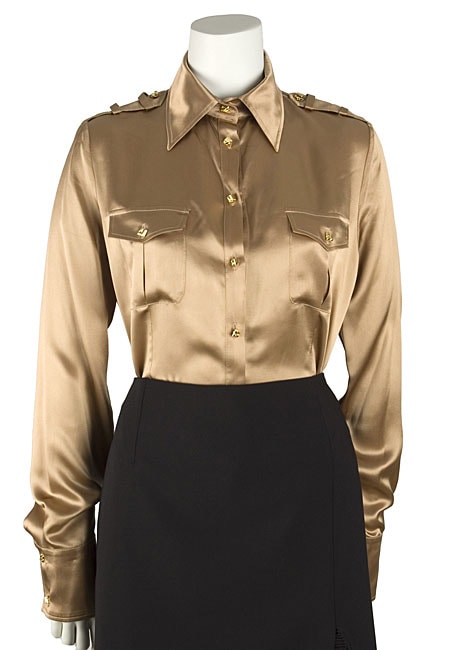 Roberto Cavalli Silk Military inspired Blouse