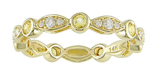 14k Yellow Gold Yellow Sapphire Eternity Band  