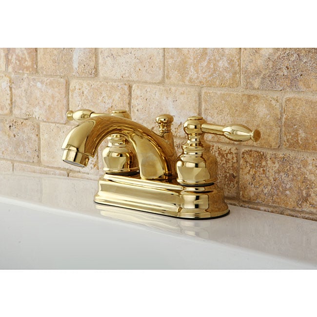 Knight Polished Brass 4-inch Centerset Bathroom Faucet - Gold