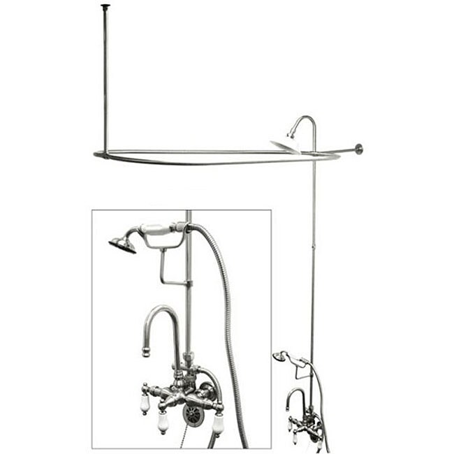 Shop Chrome Complete Clawfoot Tub and Shower Package Free Shipping
