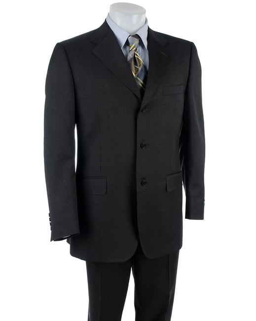 Canali Mens 3 button Charcoal Wool Suit  