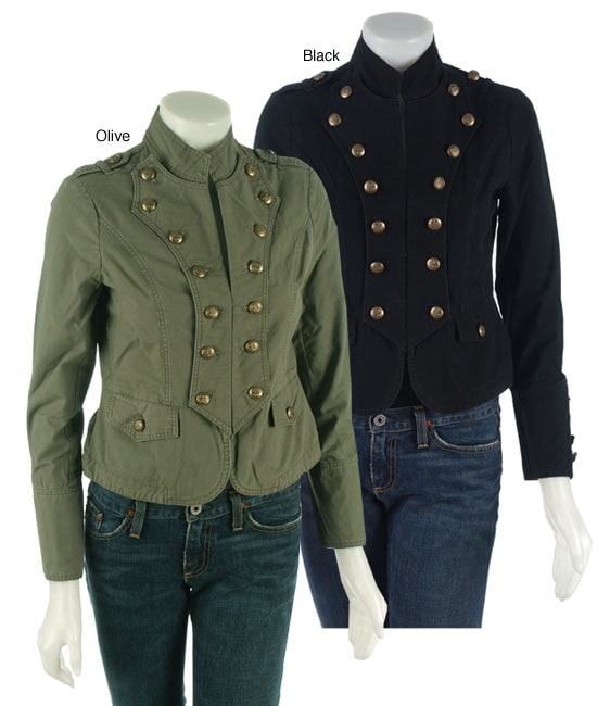 Aziz Womens Military Jacket with Buttons  