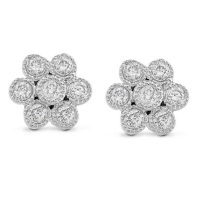 Annello by Kobelli 14k White Gold 1/6ct TDW Diamond Earrings (H-I, I1-I2)