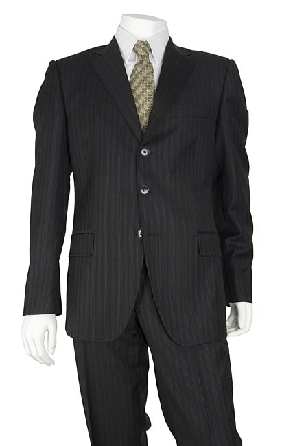 Dolce & Gabbana Mens Black 3 button Stripe Suit  