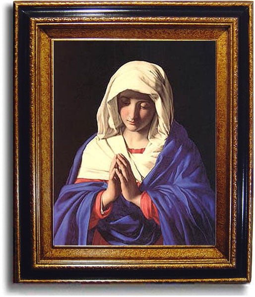 Virgin in Prayer by Sassoferrato Framed Canvas Art  